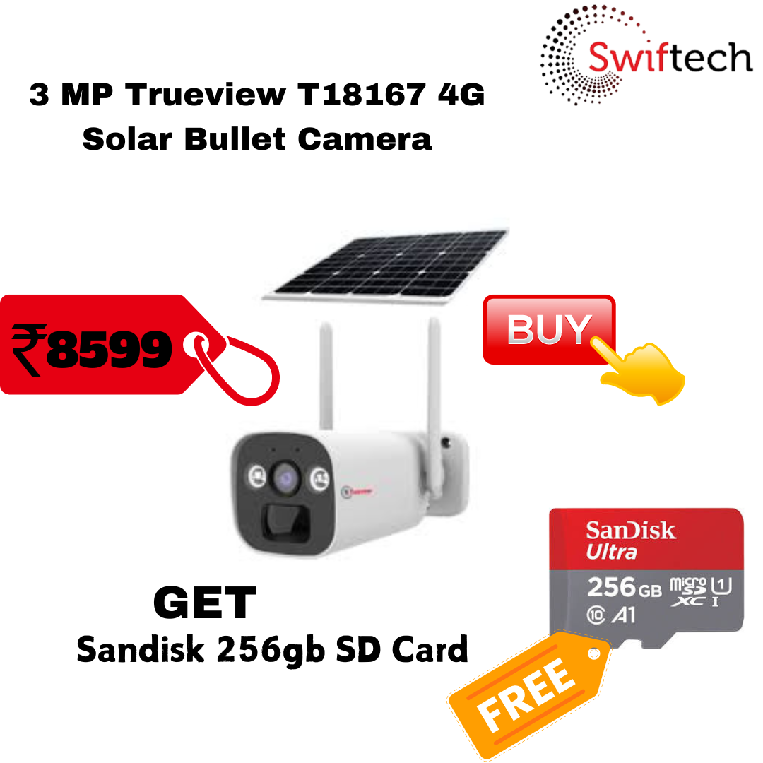 3 MP Trueview T18167 4G Solar Bullet Camera
