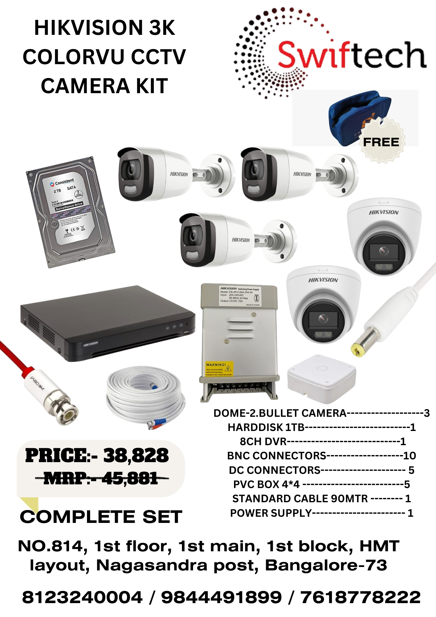 HIKVISION 3K Camera Complete cctv kit - Main Image