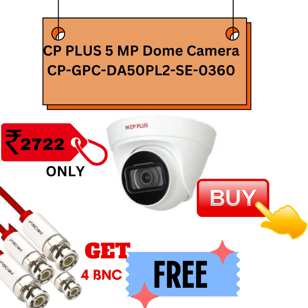 CP PLUS 5 MP Dome Camera CP-GPC-DA50PL2-SE-0360
