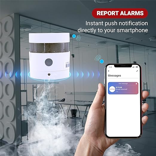 CP PLUS Smart Wi-Fi Smoke Sensor - CP-HAS-S1-W, White