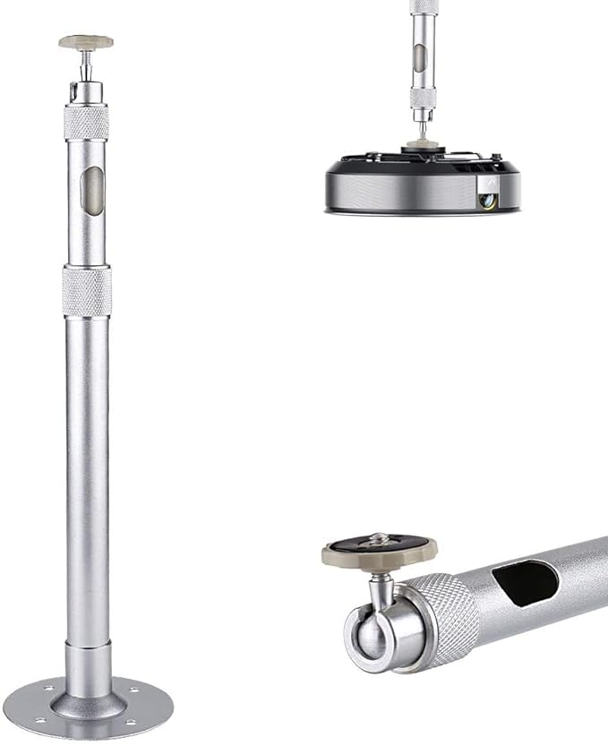 Alexvyan Aluminum Silver Security CCTV Camera Bracket Projector Ceiling Wall Mount Hang Ceiling Flexible Indoor Outdoor Bracket Extendable Tilt (Upto 18 Inch Long)