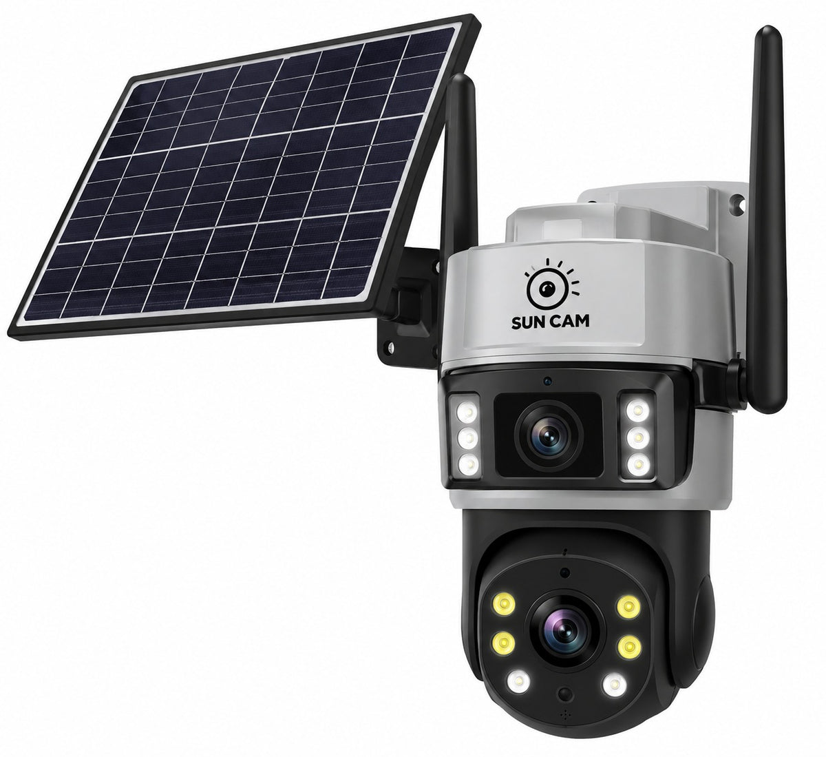 Suncam solar dual lens camera