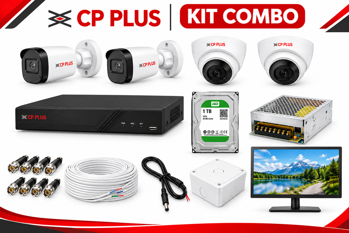 CP PLUS 2MP HD CCTV Camera Kit | 2 Bullet 2 Dome |