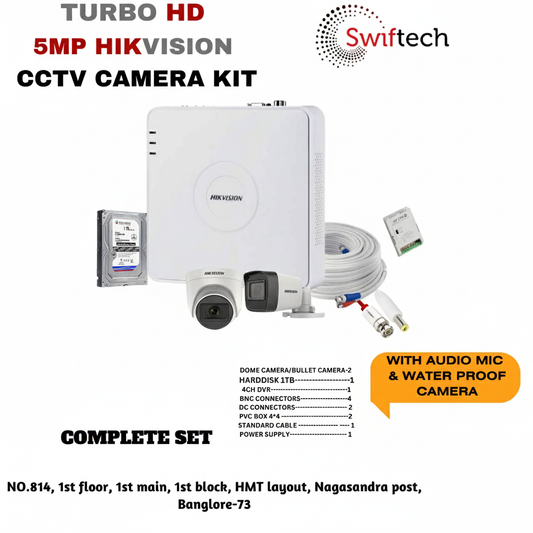 HIKVISION 2 camera 5mp CCTV camera kit