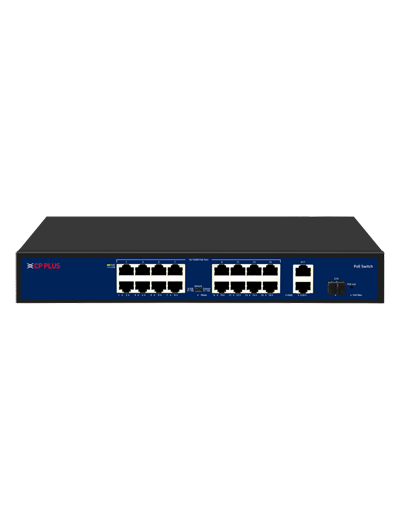 CP PLUS 19 Ports Switch with 16 PoE Ports & 2 Gigabit + 1 SFP Port | CP-DNW-HPU16G2F1-20