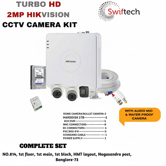 HIKVISION 3 camera 5MP CCTV camera kit
