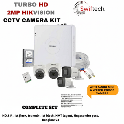 Hikvision 4camera 2mp CCTV camera
