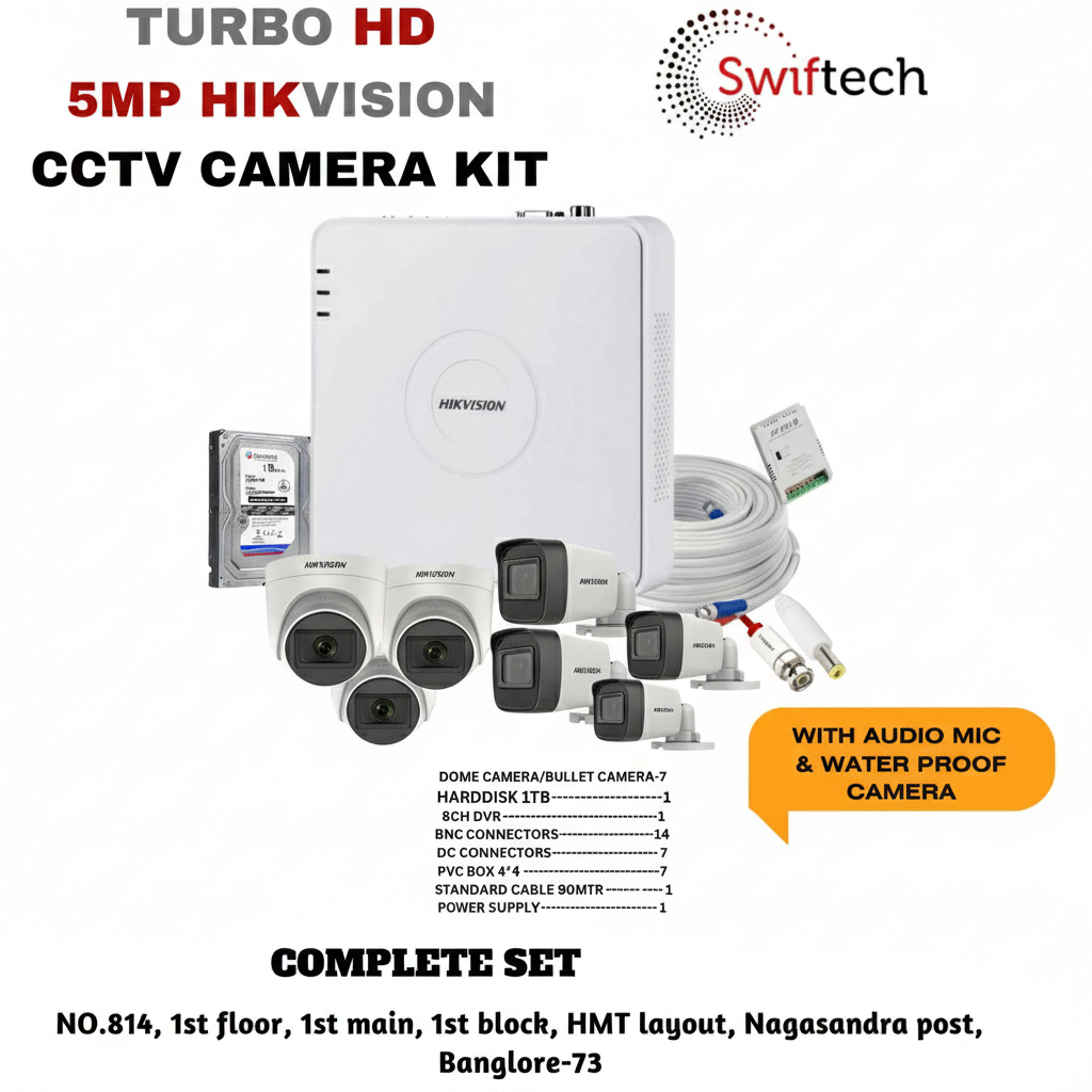 HIKVISION 7 camera 5MP CCTV camera