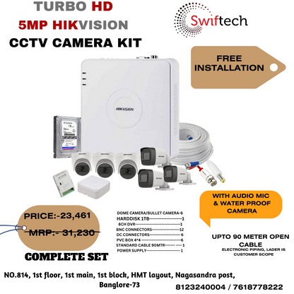HIKVISION 6 camera 5MP CCTV camera FREE installation