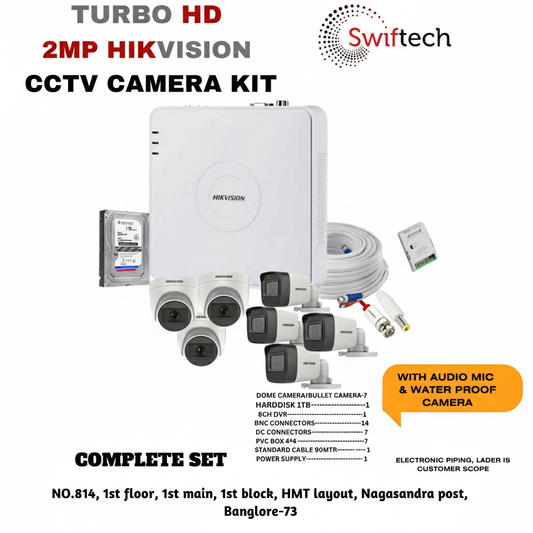 HIKVISION 7camera 2mp CCTV camera kit