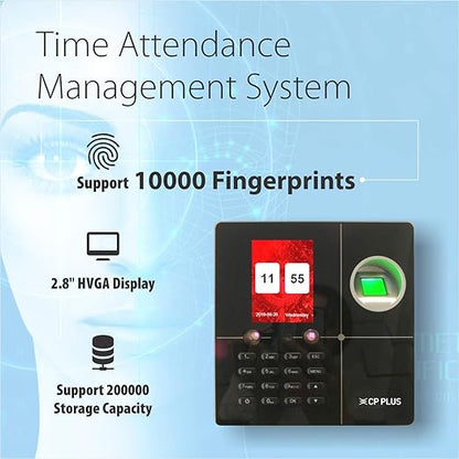 CP Plus Face & Fingerprint Based Time Attendance Terminal (BioMetric)