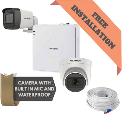 HIKVISION 4 camera 5mp CCTV camera kit FREE installation