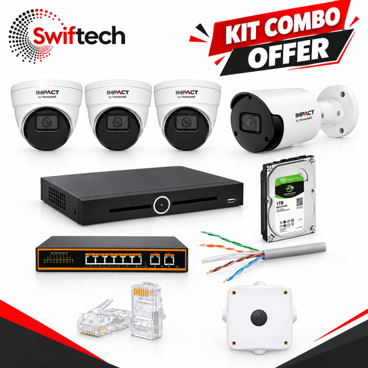 2MP Honeywell Impact CCTV 4 Camera Kit | 3 Dome and 1 Bullet