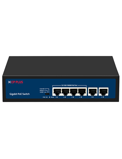 CP PLUS 4x Gigabit PoE with 2x Gigabit Uplink, Unmanaged | CP-DNW-GPU4G2-48C