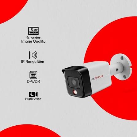 CP PLUS CP-UNC-TA81L3C-LQ – 8MP 4K Dual Light IP Bullet Camera with Built-in Mic