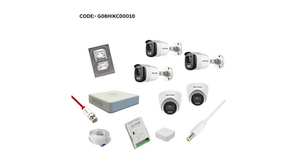 HIKVISION 2MP COLORVU  CCTV  2 DOME 3 BULLET CAMERA KIT FULL COMBO
