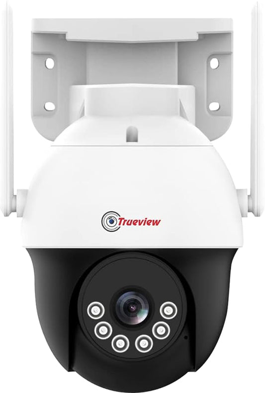 Trueview WiFi 3mp Mini Pan-Tilt Zoom CCTV Camera | Outdoor Indoor Security Camera | Storage on Cloud or SD Card Up To 256 GB | Intruder Alarm | Color Night Vision | Two Way Talk