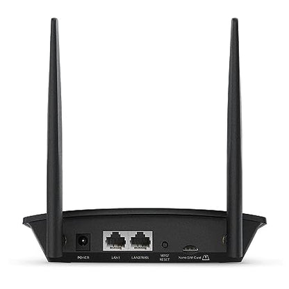 TP-Link TL-MR100 300Mbps 2.4GHz Wireless N 4G LTE, Wi-Fi N300, Plug and Play, Parental Controls, Guest Network, with Micro SIM Card Slot, WiFi Router, Black