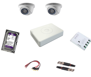Hikvision 2mp HD  Dome camera kit, Camera DS-2CE5AD0T-IRP/ECO & 4 channel DVR DS-7A04HGHI-F1/ECO