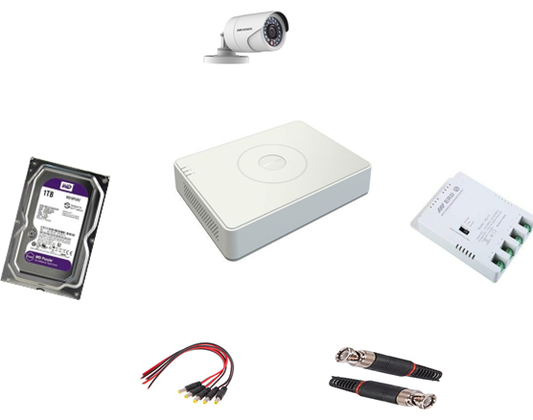 Hikvision 2mp HD kit, 1 No Bullet Camera DS-2CE16DOT-ITPFS WITH MIC & 4 channel DVR DS-7A04HQHI-K1